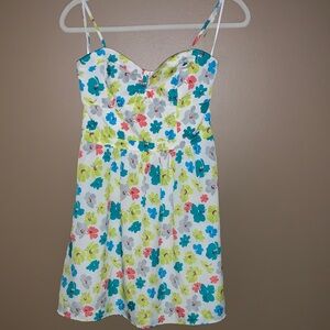 American Eagle Outfitters Strapless Floral Dress - Blue, Green, Pink